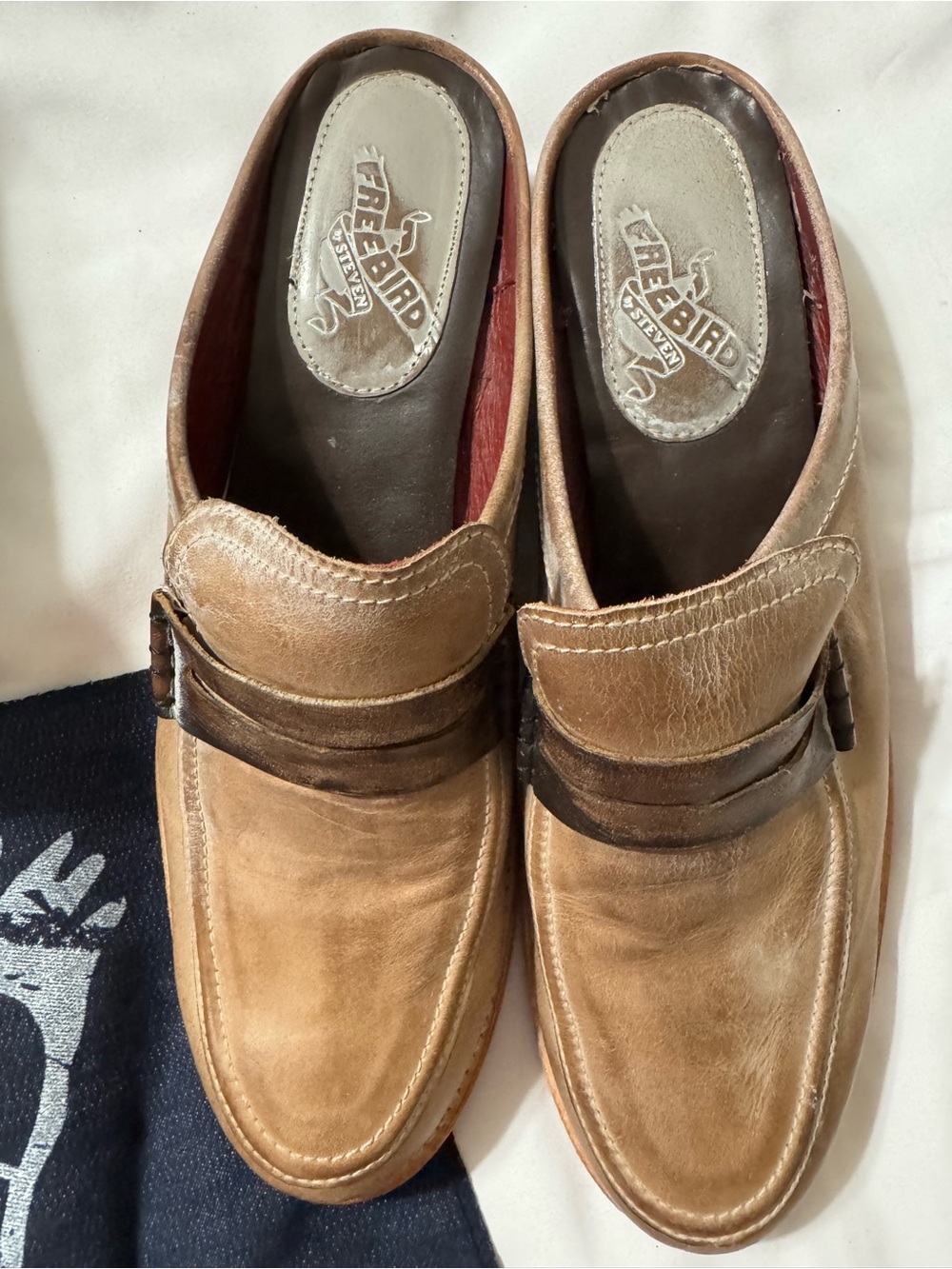 Freebird by Steven Monalisa Taupe Leather Mule Clogs Size 10 - Picture 2 of 6